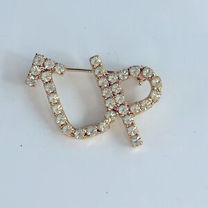 Vintage Dorothy Bauer Signed Rhinestone Up Arrow Brooch